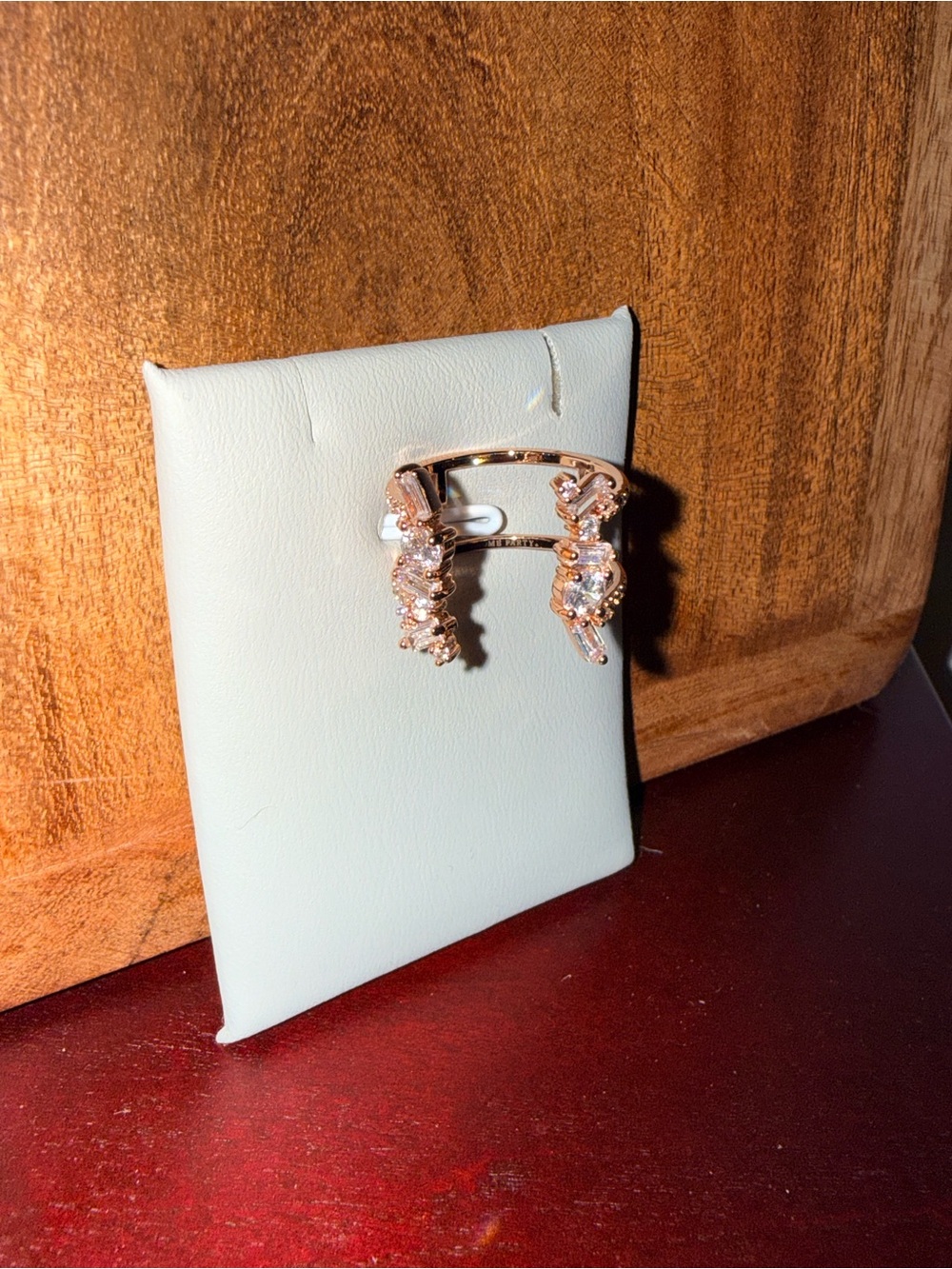 Rose Gold Crystal Cluster Ring - Women's Fashion Jewelry - Picture 2 of 3